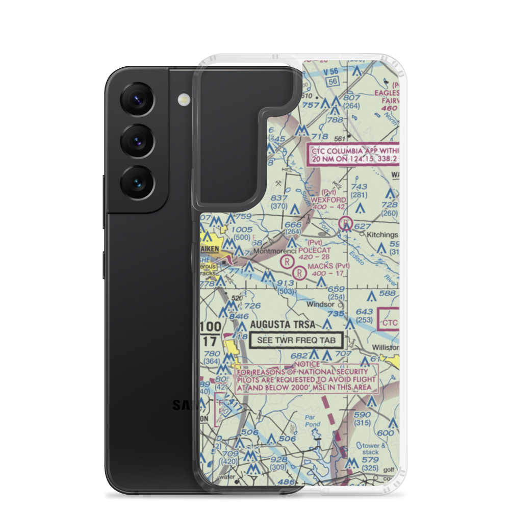 Mack's Patch-Derrick Field (92SC) VFR Sectional Samsung Case Samsung Galaxy S22 model shown