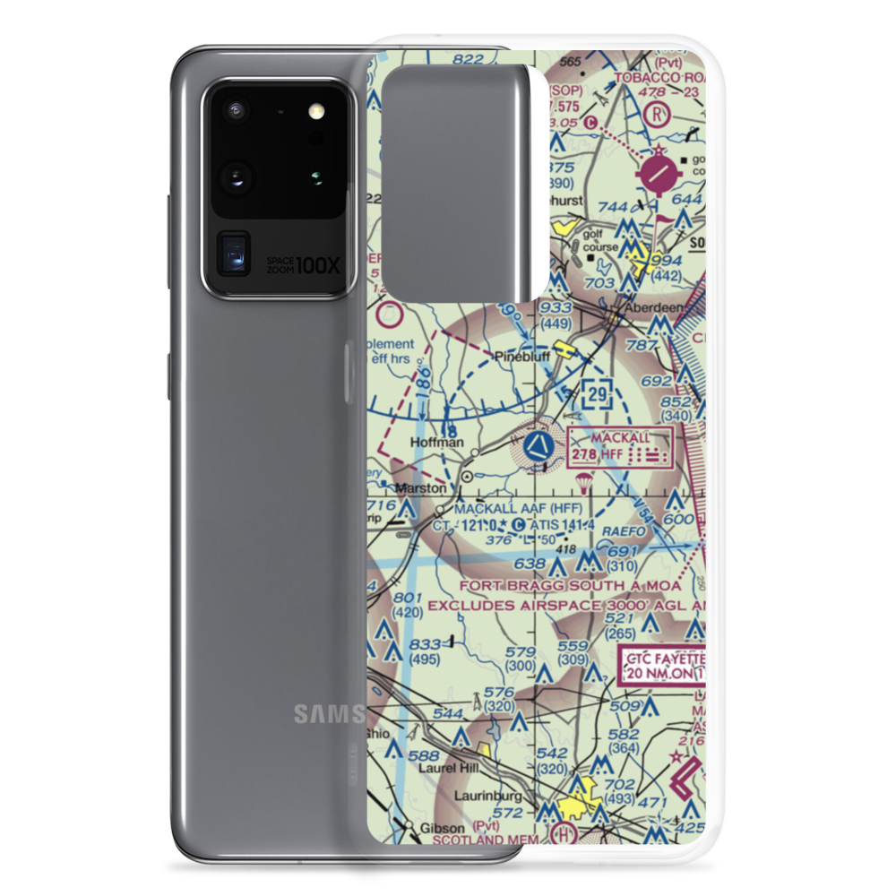 Mackall Army Air Field (HFF) VFR Sectional Samsung Case Samsung Galaxy S20 Ultra model shown
