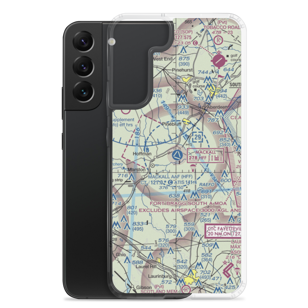 Mackall Army Air Field (HFF) VFR Sectional Samsung Case Samsung Galaxy S22 Plus model shown