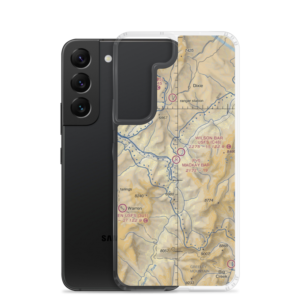 Mackay Bar Airport (ID28) VFR Sectional Samsung Case Samsung Galaxy S22 model shown
