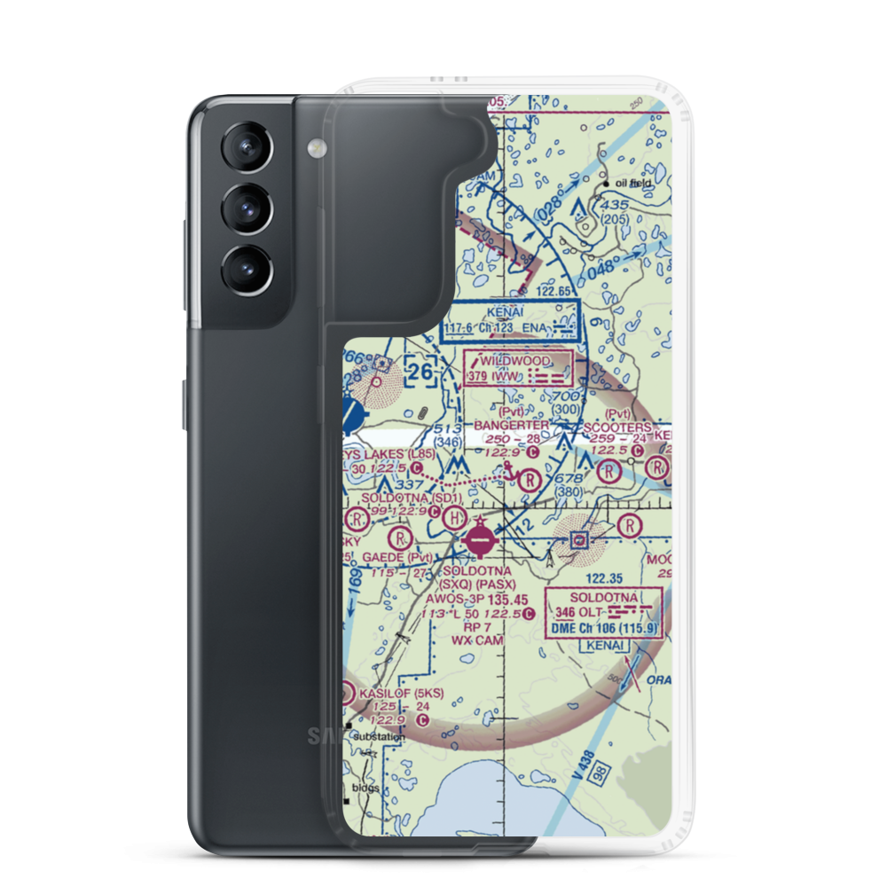Mackeys Lakes Seaplane Base (L85) VFR Sectional Samsung Case Samsung Galaxy S21 model shown