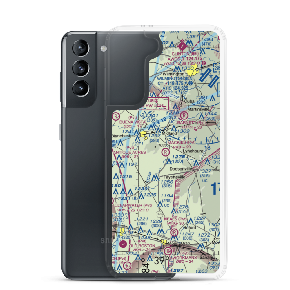 Mackie's Airport (2OA2) VFR Sectional Samsung Case Samsung Galaxy S21 model shown