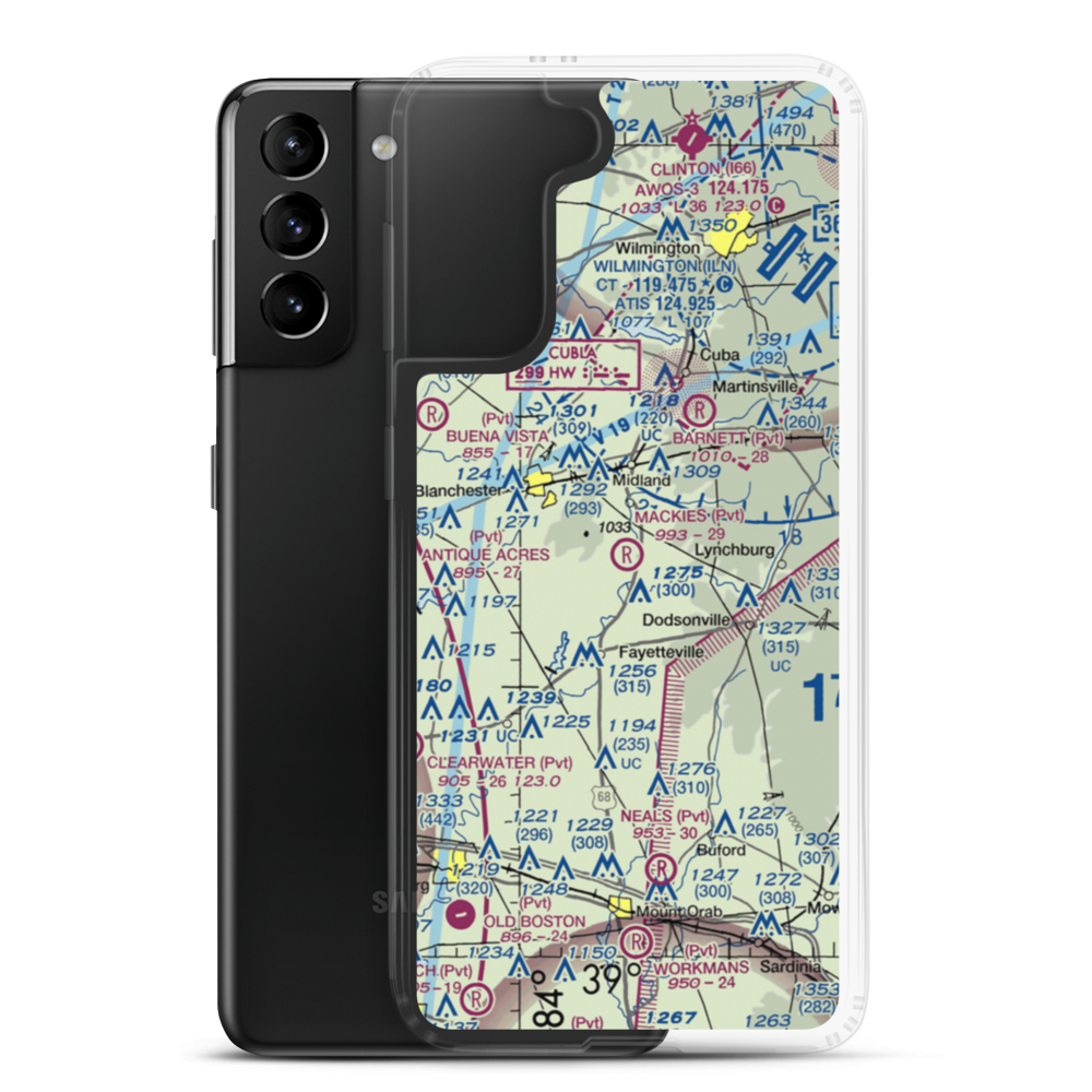 Mackie's Airport (2OA2) VFR Sectional Samsung Case Samsung Galaxy S21 Plus model shown