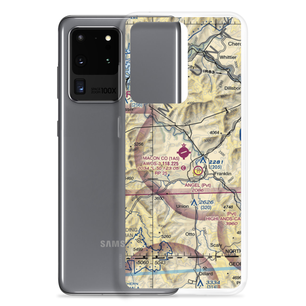 Macon County Airport (1A5) VFR Sectional Samsung Case Samsung Galaxy S20 Ultra model shown