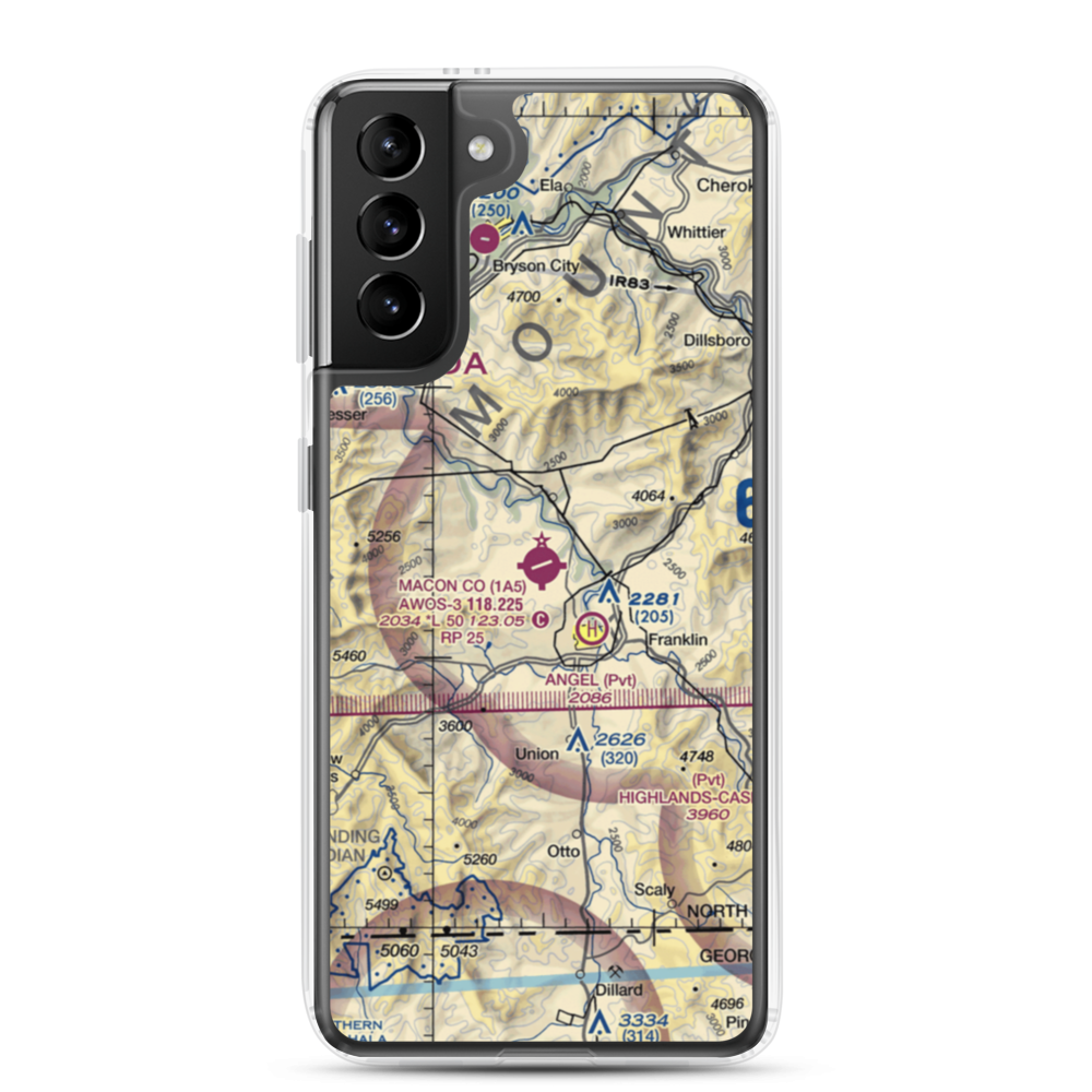Macon County Airport (1A5) VFR Sectional Samsung Case Samsung Galaxy S21 Plus model shown