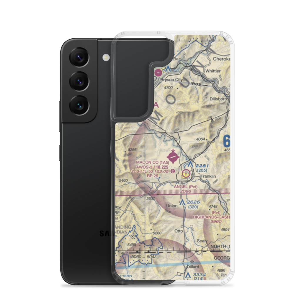 Macon County Airport (1A5) VFR Sectional Samsung Case Samsung Galaxy S22 model shown