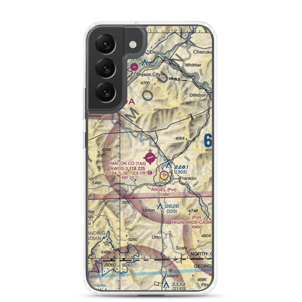 Macon County Airport (1A5) VFR Sectional Samsung Case Samsung Galaxy S22 Plus model shown