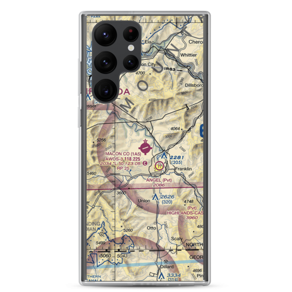 Macon County Airport (1A5) VFR Sectional Samsung Case Samsung Galaxy S22 Ultra model shown