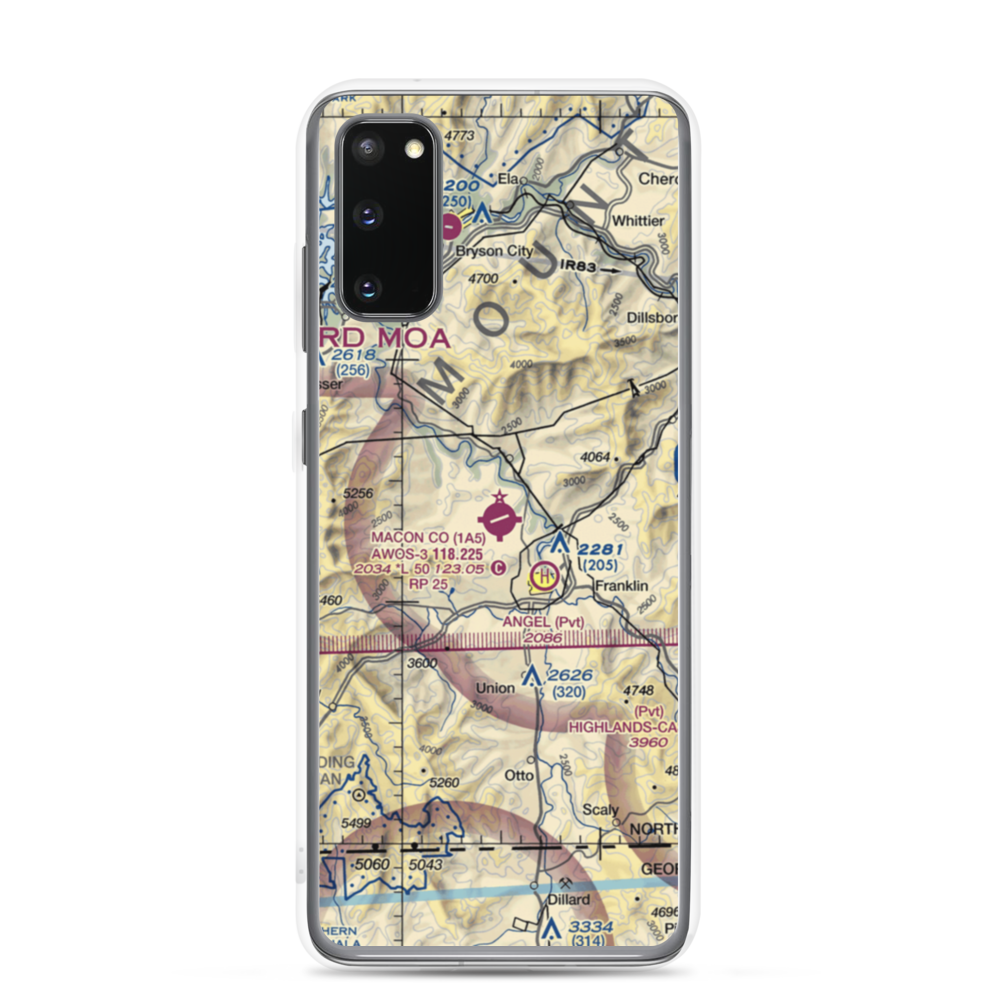 Macon County Airport (1A5) VFR Sectional Samsung Case Samsung Galaxy S20 model shown