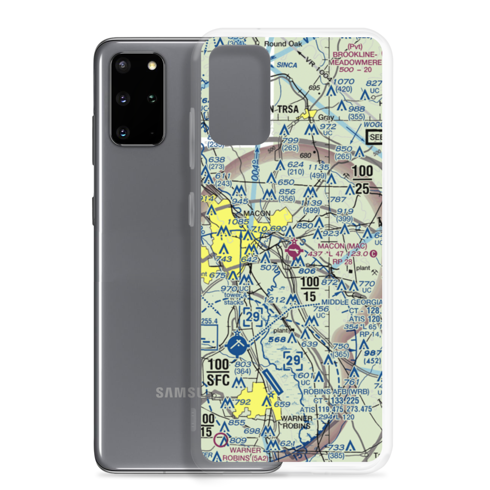 Macon Downtown Airport (MAC) VFR Sectional Samsung Case Samsung Galaxy S20 Plus model shown