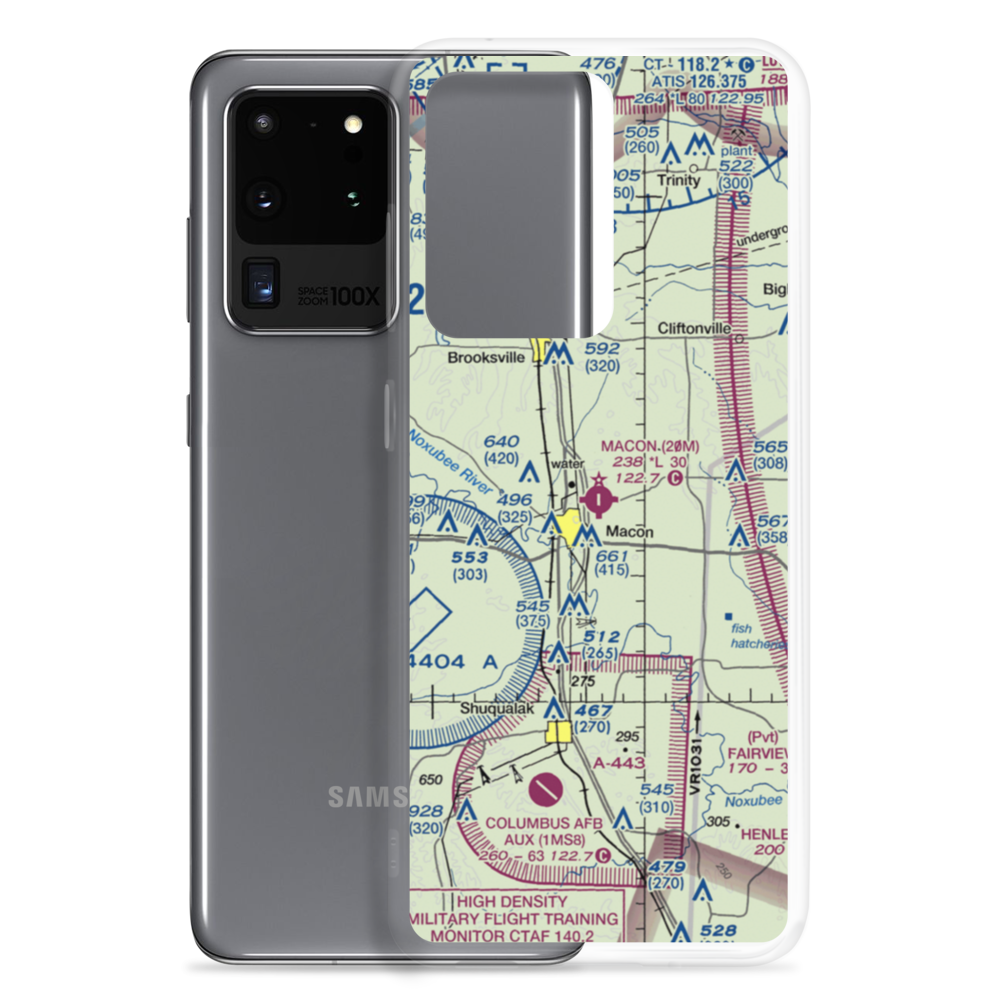 Macon Municipal Airport (20M) VFR Sectional Samsung Case Samsung Galaxy S20 Ultra model shown