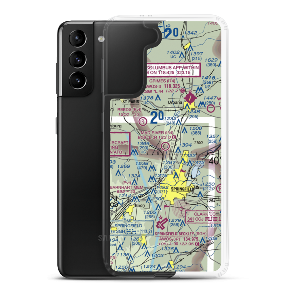 Mad River Airpark (I54) VFR Sectional Samsung Case Samsung Galaxy S21 Plus model shown