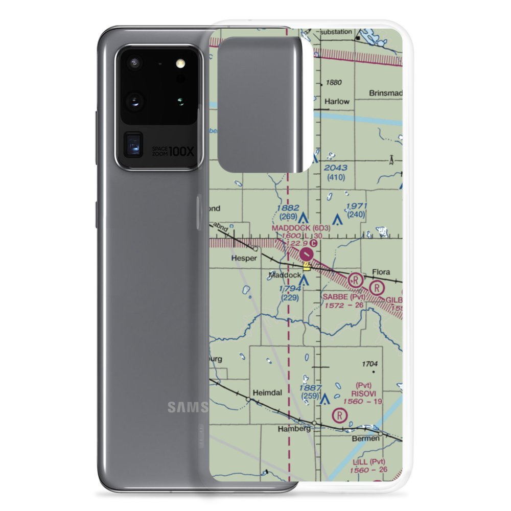 Maddock Municipal Airport (6D3) VFR Sectional Samsung Case Samsung Galaxy S20 Ultra model shown
