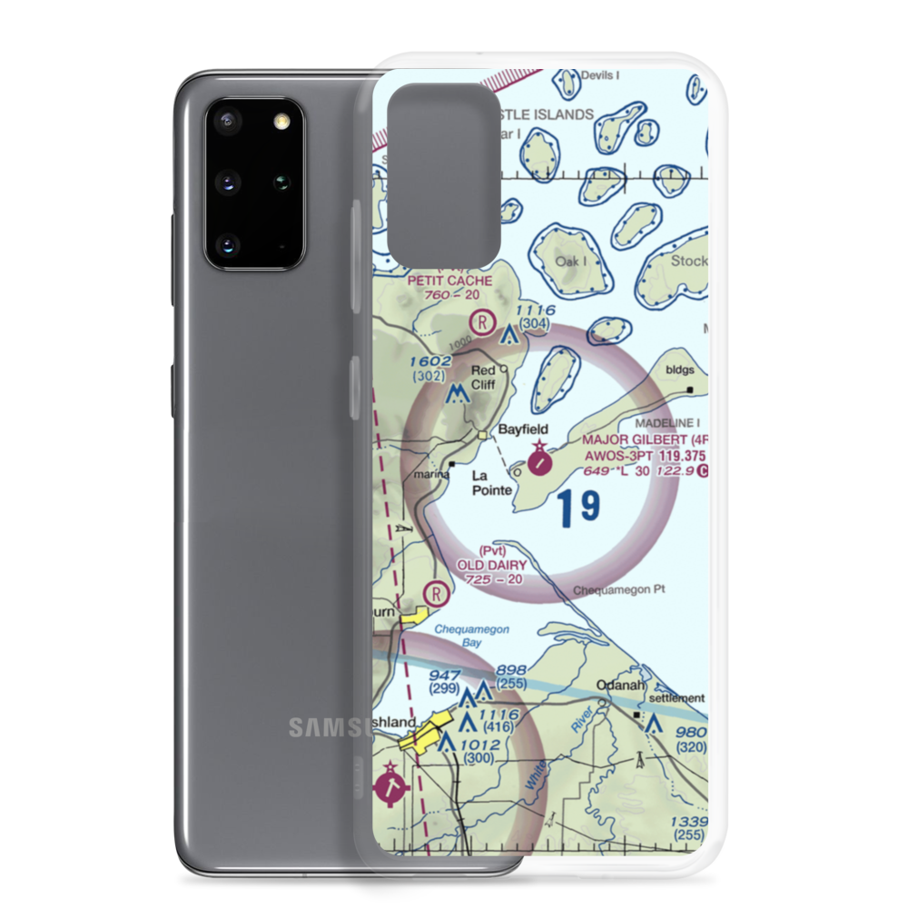 Madeline Island Airport (4R5) VFR Sectional Samsung Case Samsung Galaxy S20 Plus model shown