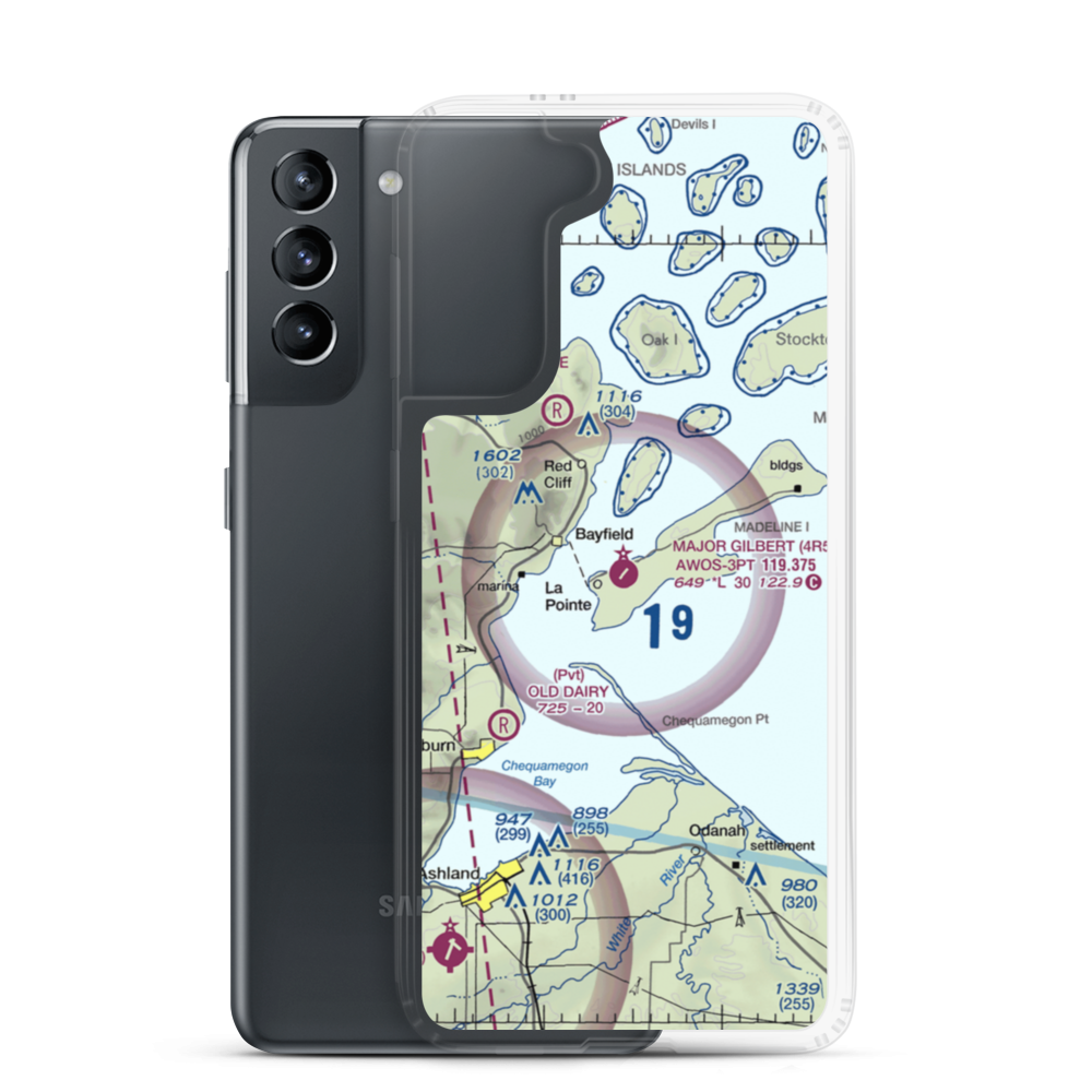 Madeline Island Airport (4R5) VFR Sectional Samsung Case Samsung Galaxy S21 model shown