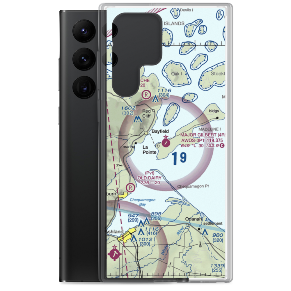Madeline Island Airport (4R5) VFR Sectional Samsung Case Samsung Galaxy S22 Ultra model shown