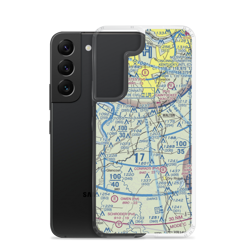 Madi's Meadows Airport (20KY) VFR Sectional Samsung Case Samsung Galaxy S22 model shown
