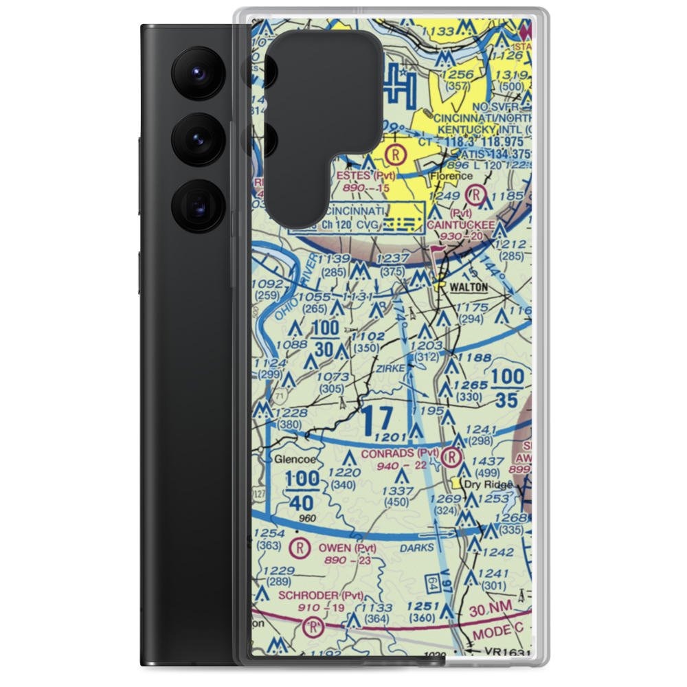 Madi's Meadows Airport (20KY) VFR Sectional Samsung Case Samsung Galaxy S22 Ultra model shown