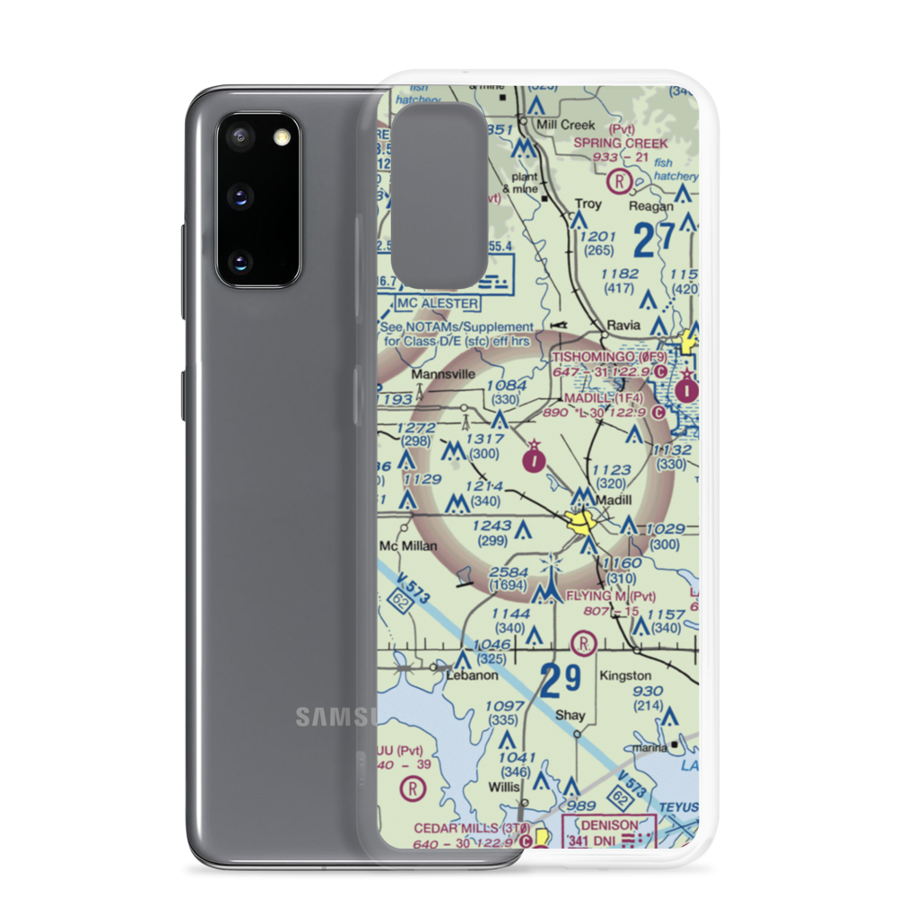 Madill Municipal Airport (1F4) VFR Sectional Samsung Case Samsung Galaxy S20 model shown