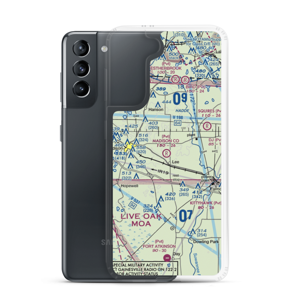 Madison County Airport (99FL) VFR Sectional Samsung Case Samsung Galaxy S21 model shown