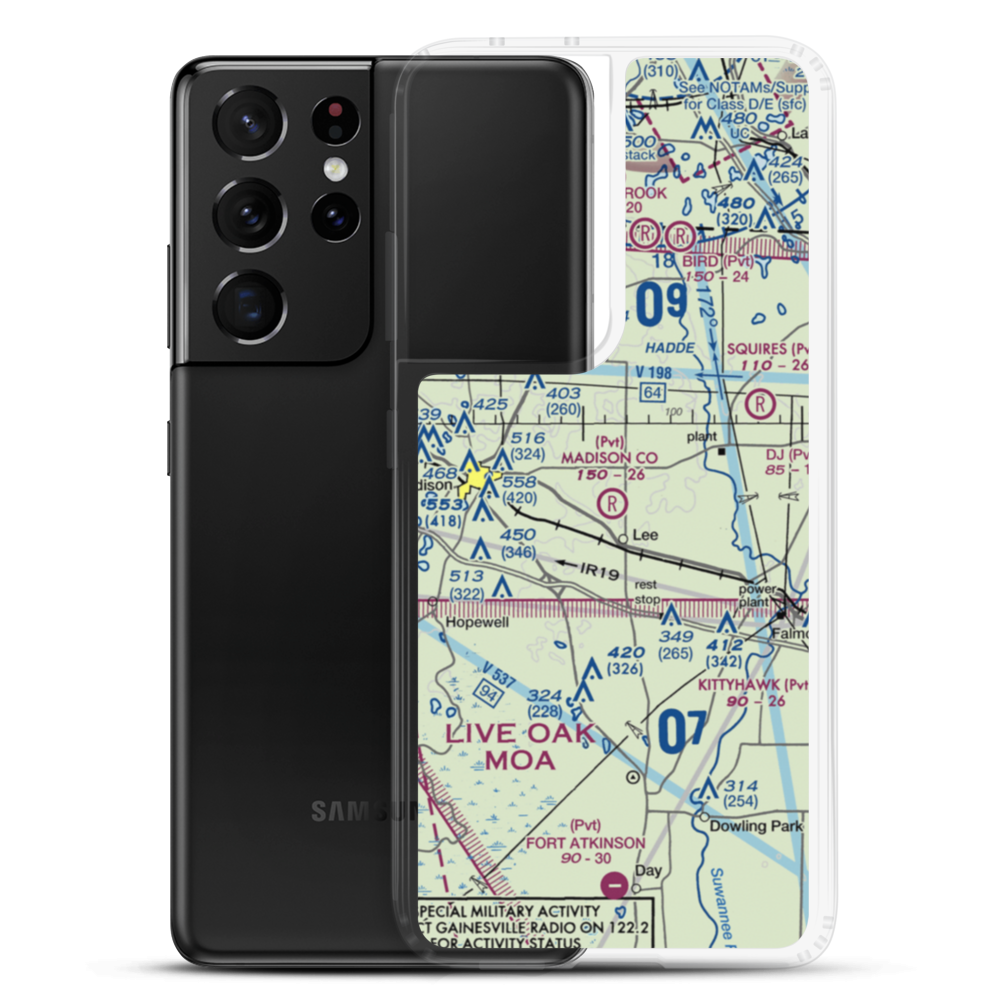 Madison County Airport (99FL) VFR Sectional Samsung Case Samsung Galaxy S21 Ultra model shown