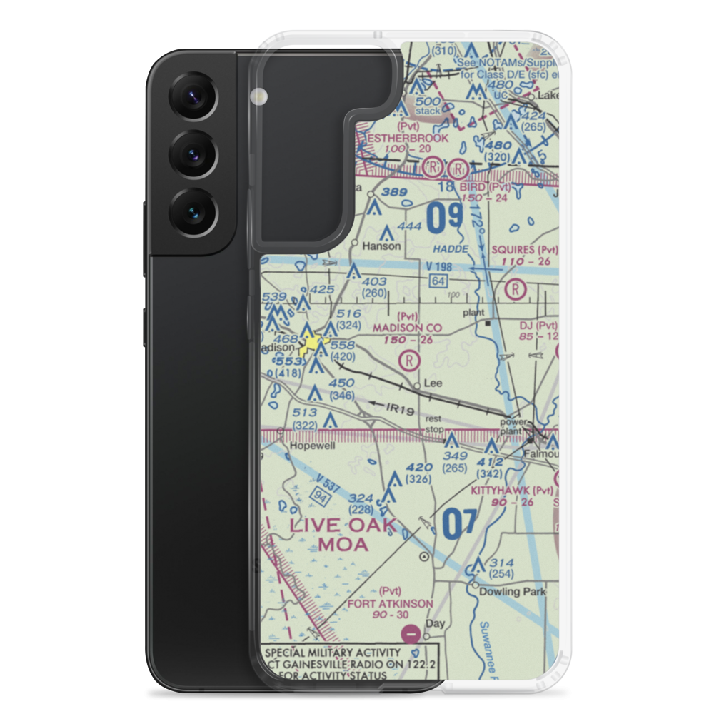 Madison County Airport (99FL) VFR Sectional Samsung Case Samsung Galaxy S22 Plus model shown