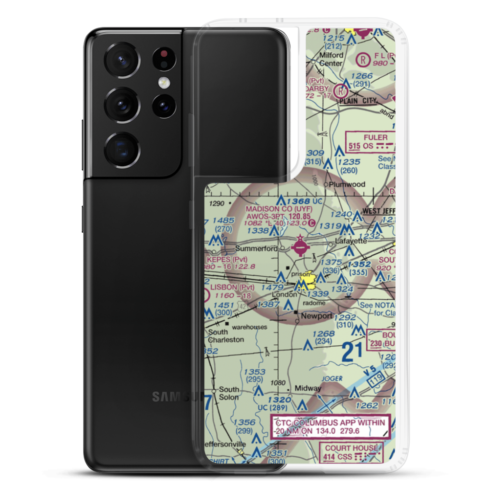 Madison County Airport (UYF) VFR Sectional Samsung Case Samsung Galaxy S21 Ultra model shown