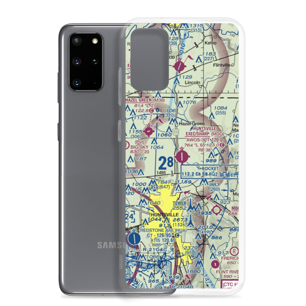 Madison County Executive Airport-Tom Sharp Jr Field (MDQ) VFR Sectional Samsung Case Samsung Galaxy S20 Plus model shown
