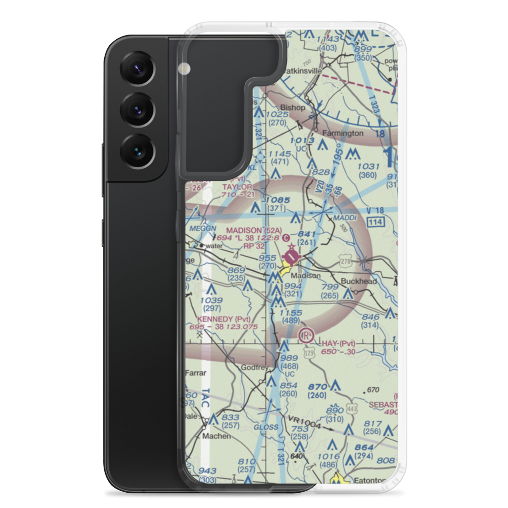 Madison Municipal Airport (52A) VFR Sectional Samsung Case Samsung Galaxy S22 Plus model shown