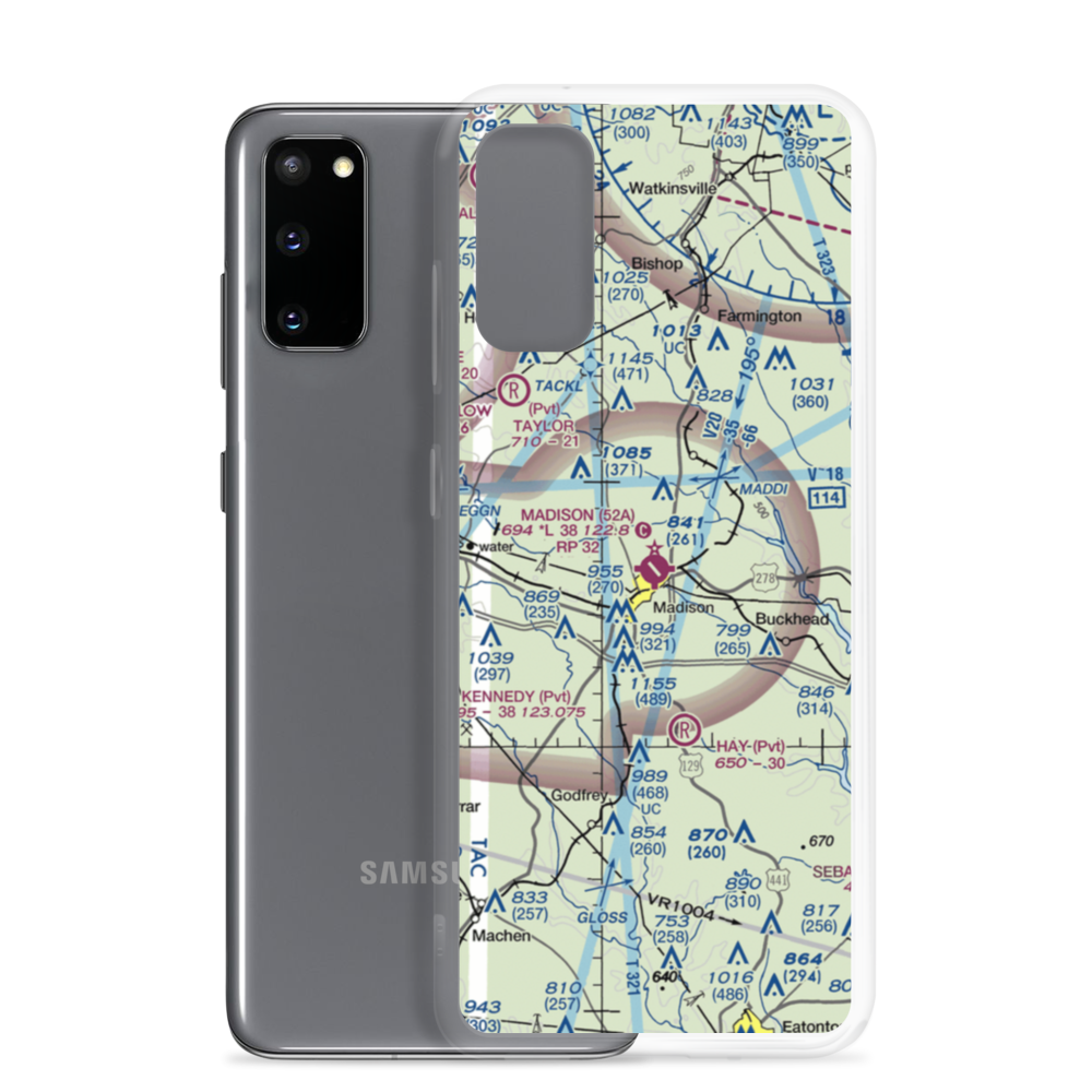 Madison Municipal Airport (52A) VFR Sectional Samsung Case Samsung Galaxy S20 model shown