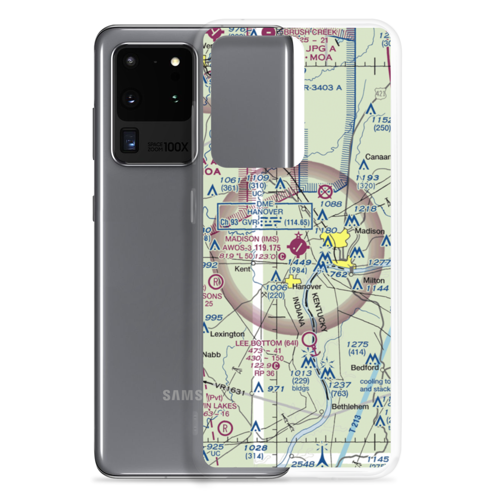 Madison Municipal Airport (IMS) VFR Sectional Samsung Case Samsung Galaxy S20 Ultra model shown