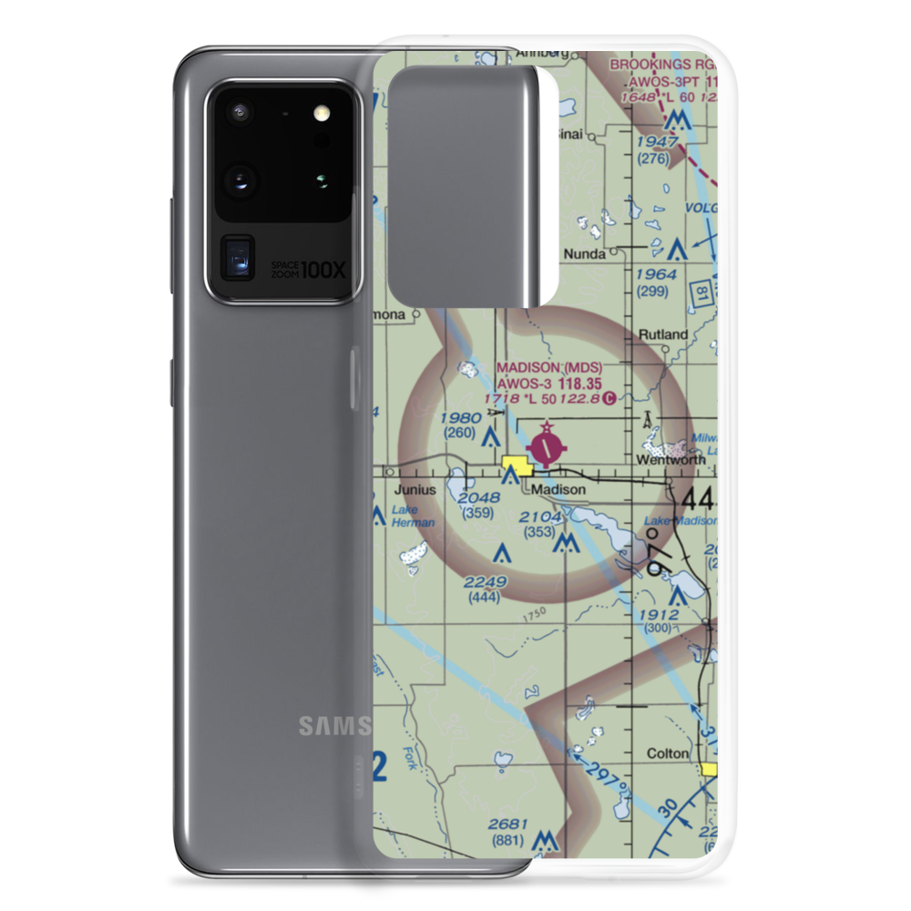 Madison Municipal Airport (MDS) VFR Sectional Samsung Case Samsung Galaxy S20 Ultra model shown