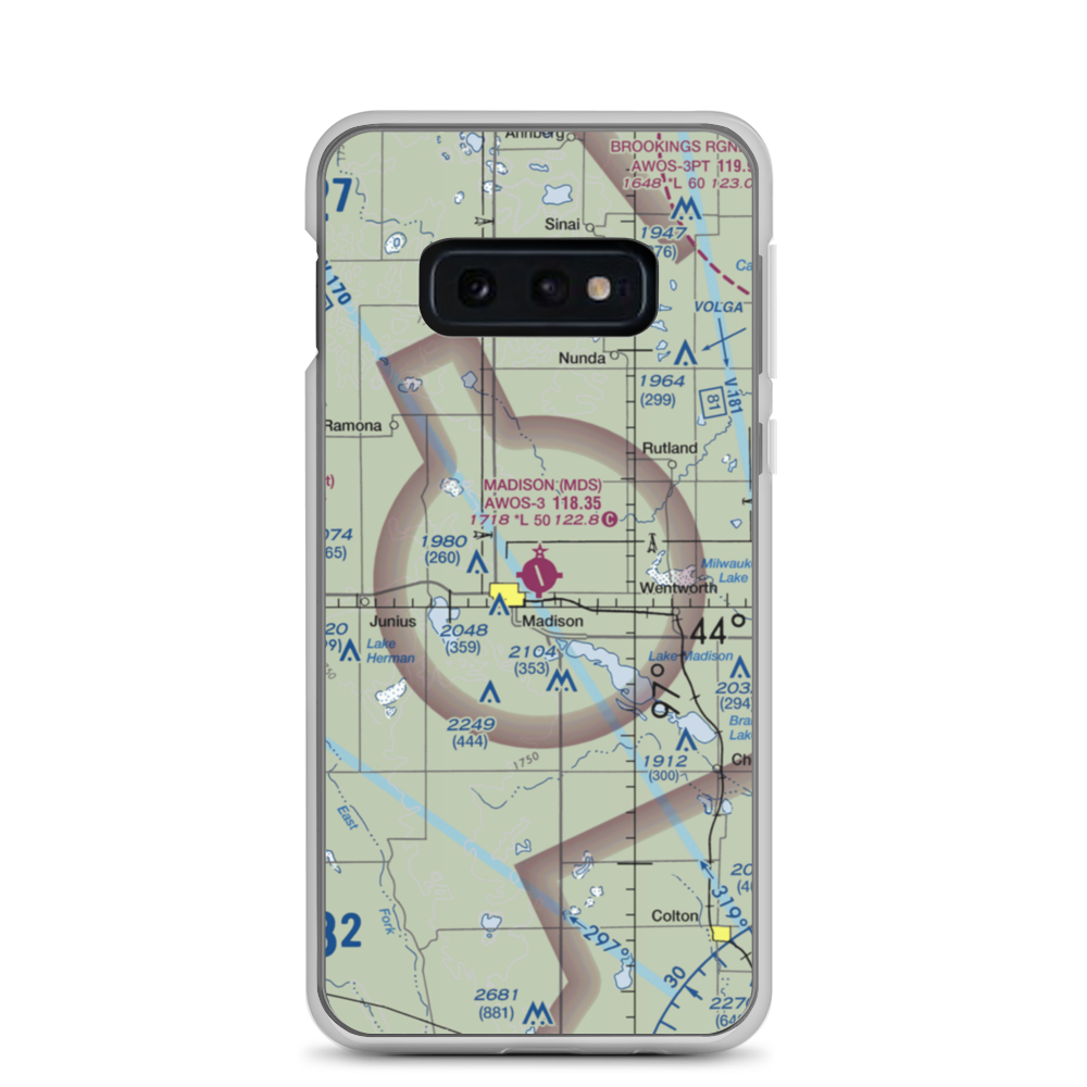 Madison Municipal Airport (MDS) VFR Sectional Samsung Case Samsung Galaxy S10e model shown