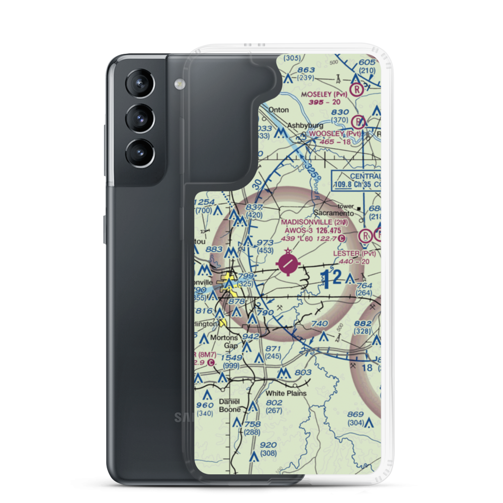 Madisonville Municipal Airport (2I0) VFR Sectional Samsung Case Samsung Galaxy S21 model shown