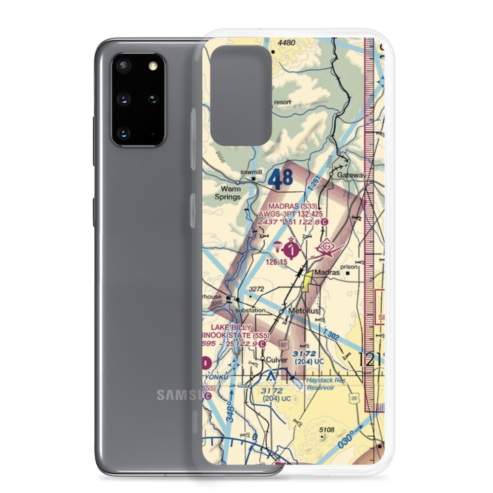 Madras Municipal Airport (S33) VFR Sectional Samsung Case Samsung Galaxy S20 Plus model shown