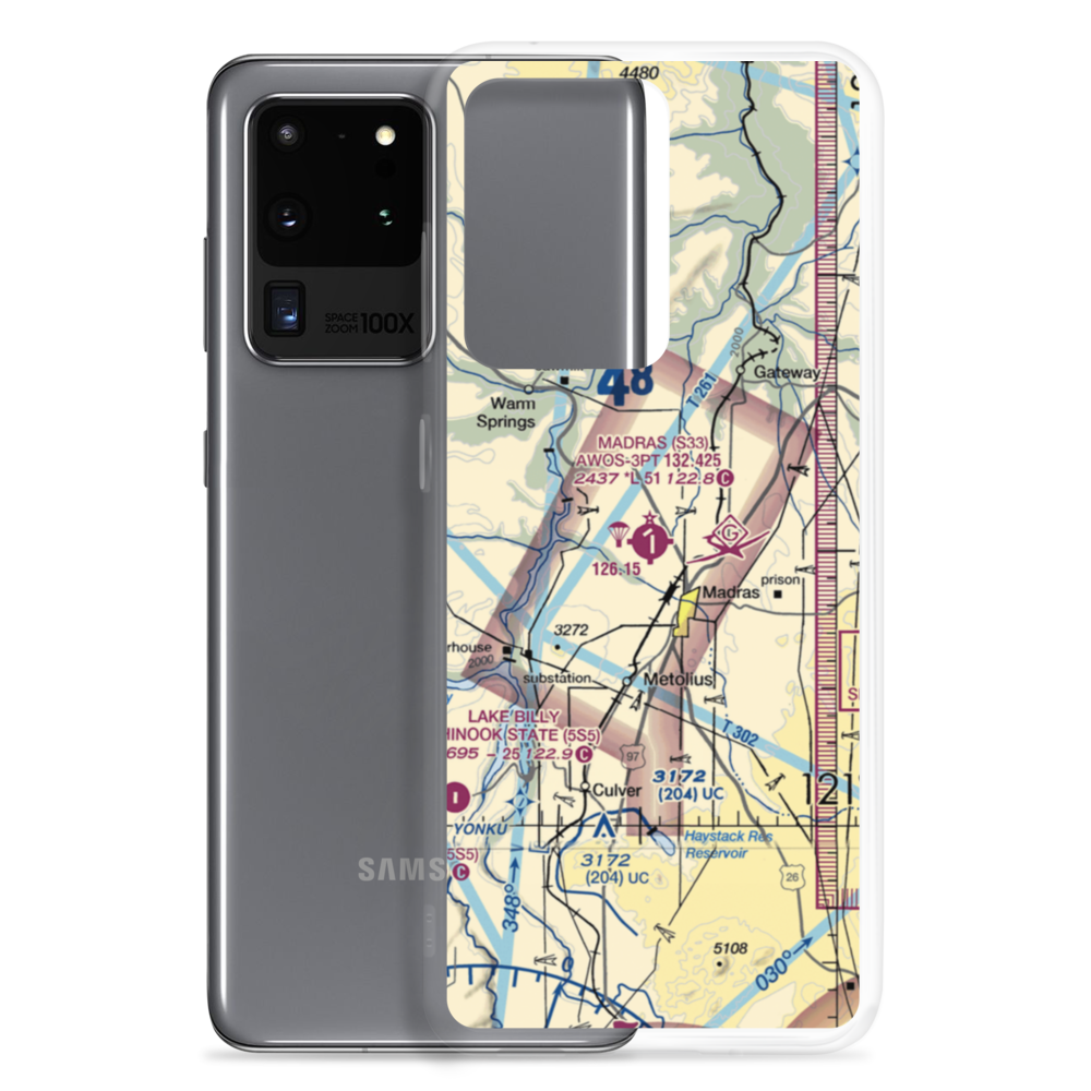 Madras Municipal Airport (S33) VFR Sectional Samsung Case Samsung Galaxy S20 Ultra model shown