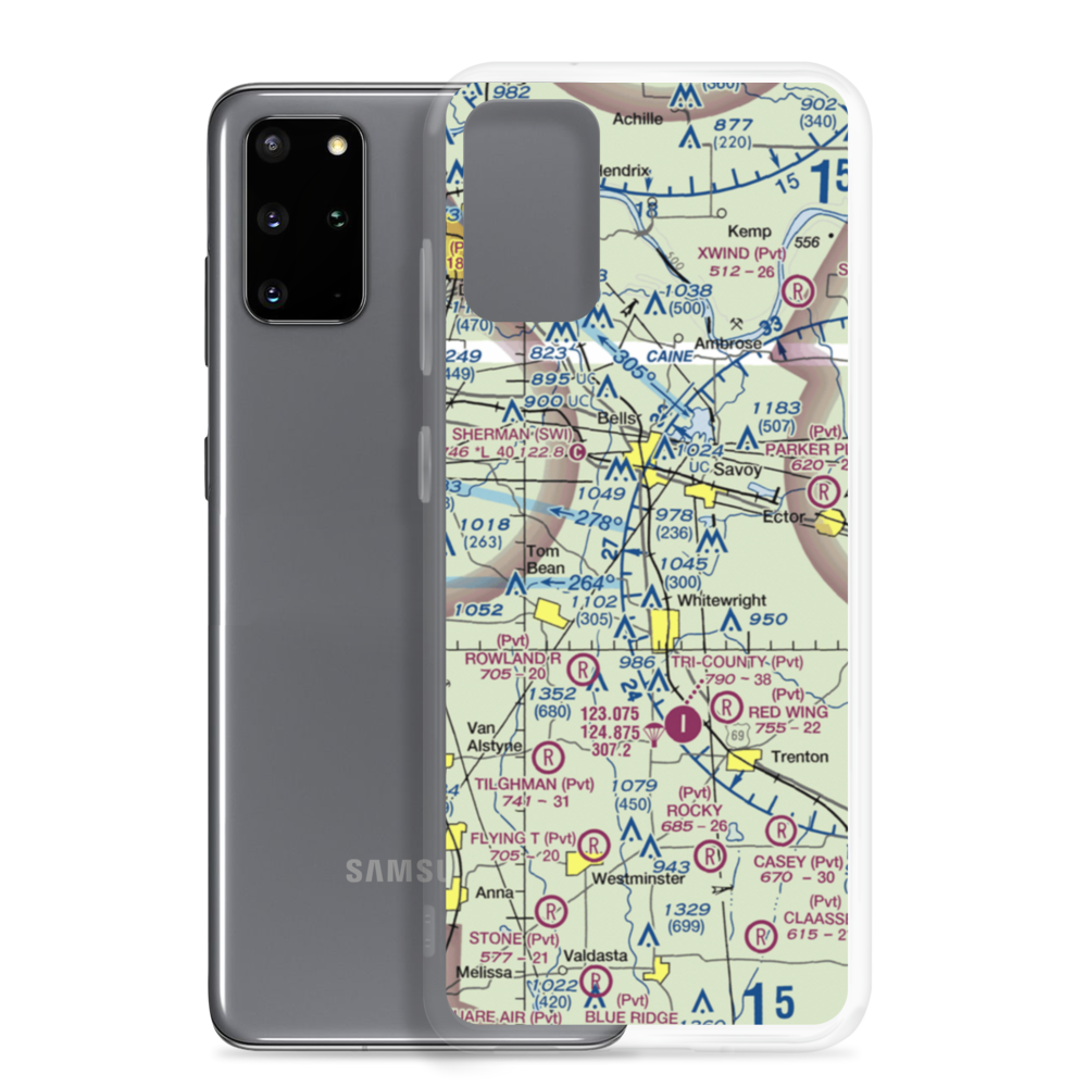 Mag Drop Airport (20TA) VFR Sectional Samsung Case Samsung Galaxy S20 Plus model shown