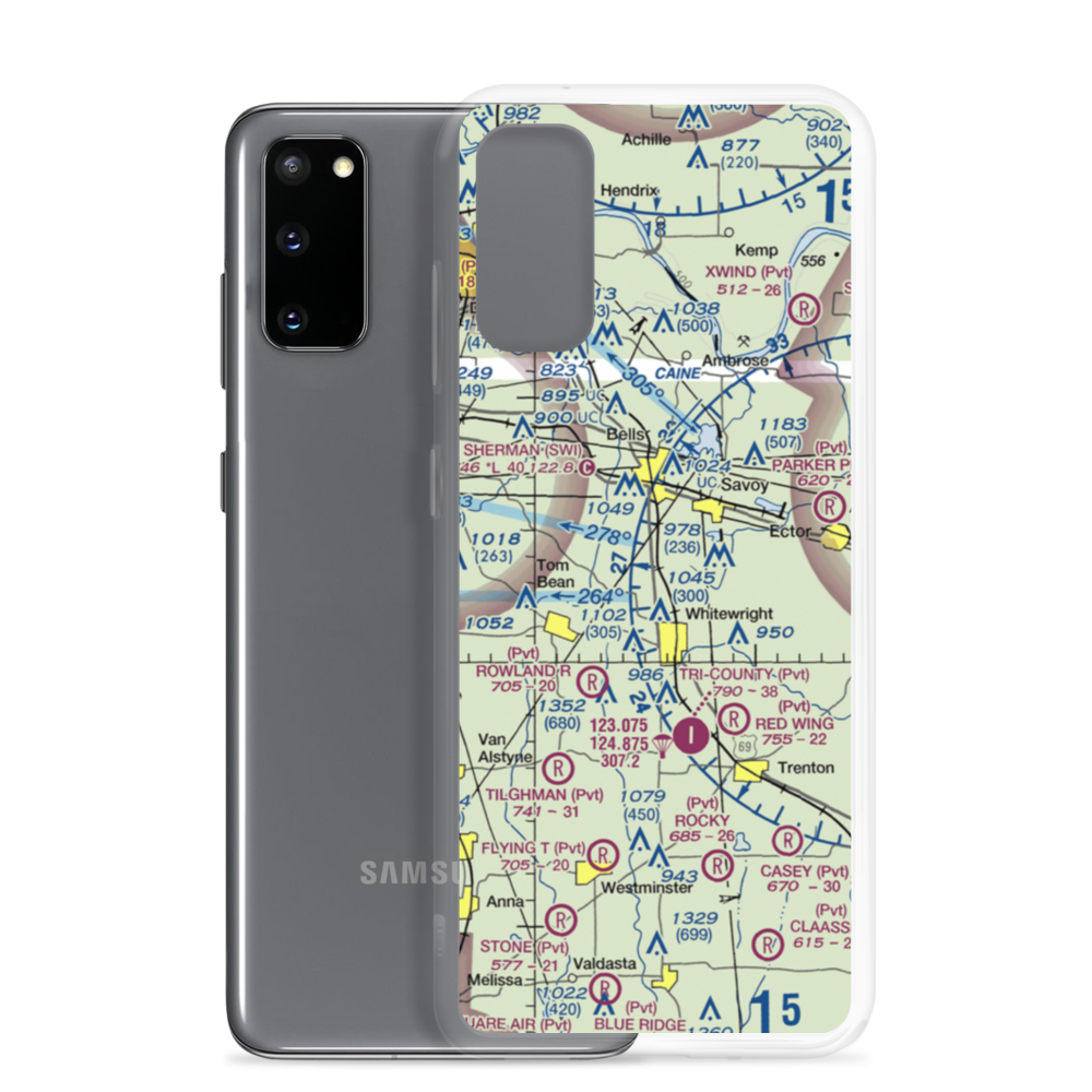 Mag Drop Airport (20TA) VFR Sectional Samsung Case Samsung Galaxy S20 model shown
