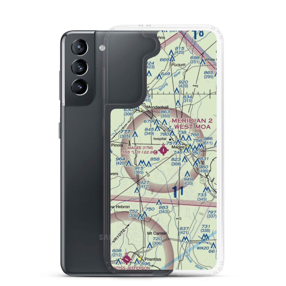 Magee Municipal Airport (17M) VFR Sectional Samsung Case Samsung Galaxy S21 model shown