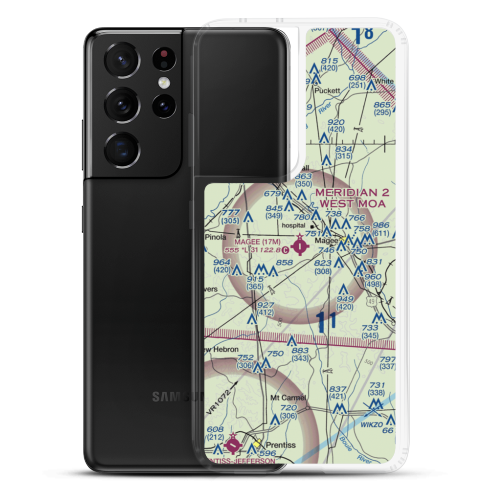 Magee Municipal Airport (17M) VFR Sectional Samsung Case Samsung Galaxy S21 Ultra model shown