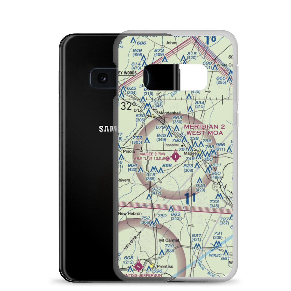 Magee Municipal Airport (17M) VFR Sectional Samsung Case Samsung Galaxy S10e model shown