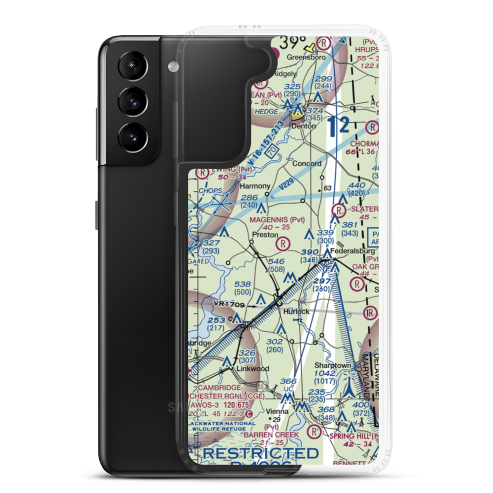 Magennis Farm Airport (7MD1) VFR Sectional Samsung Case Samsung Galaxy S21 Plus model shown