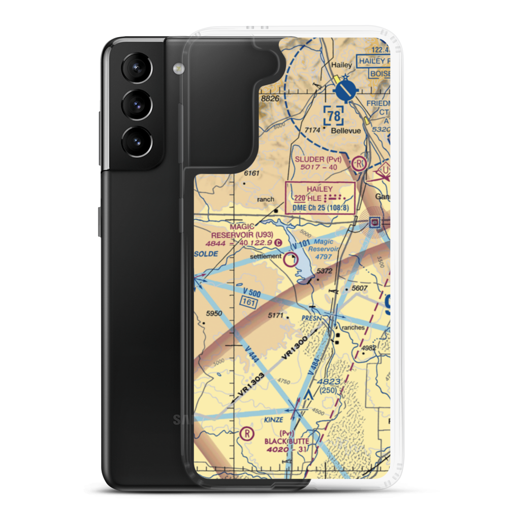 Magic Reservoir Airport (U93) VFR Sectional Samsung Case Samsung Galaxy S21 Plus model shown