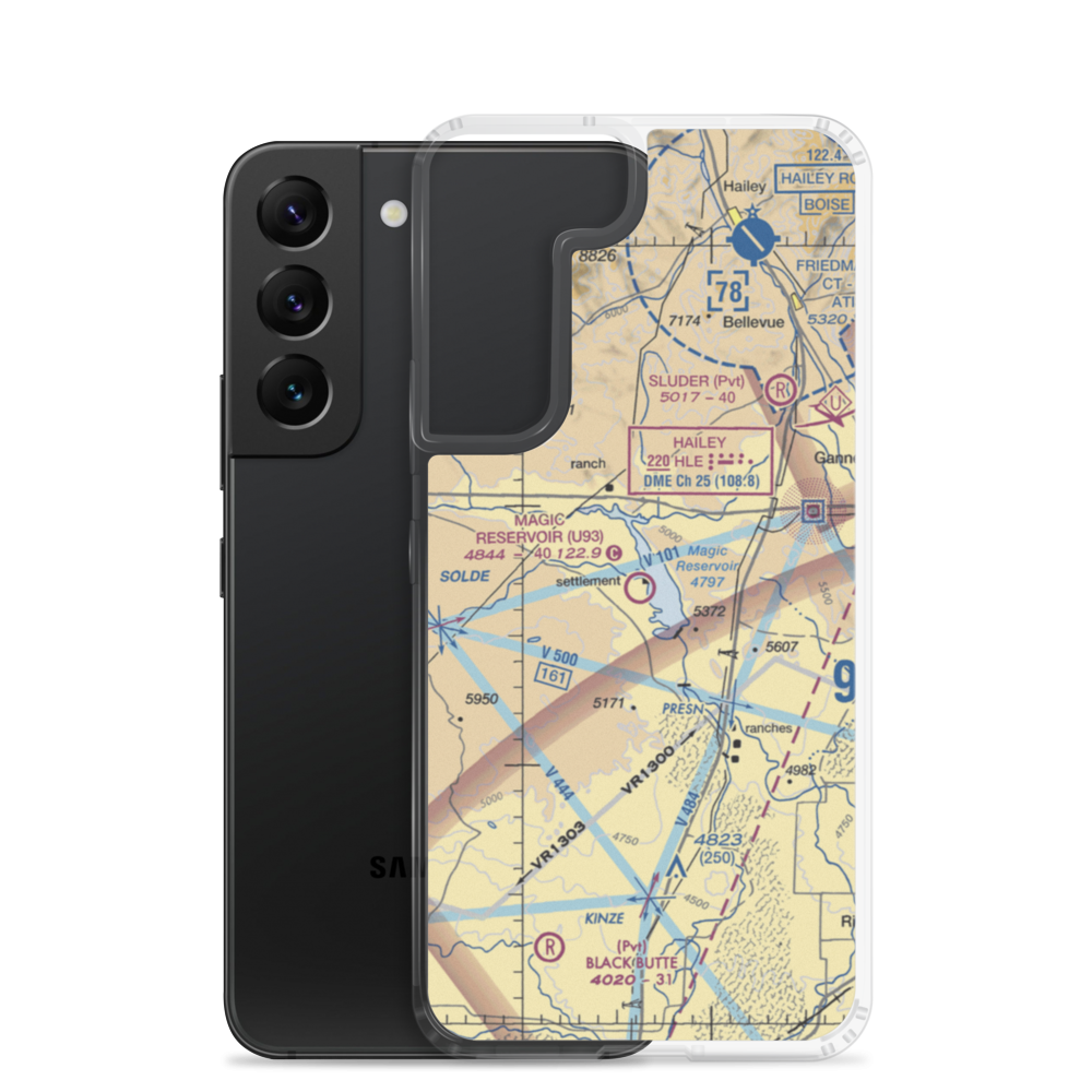 Magic Reservoir Airport (U93) VFR Sectional Samsung Case Samsung Galaxy S22 model shown