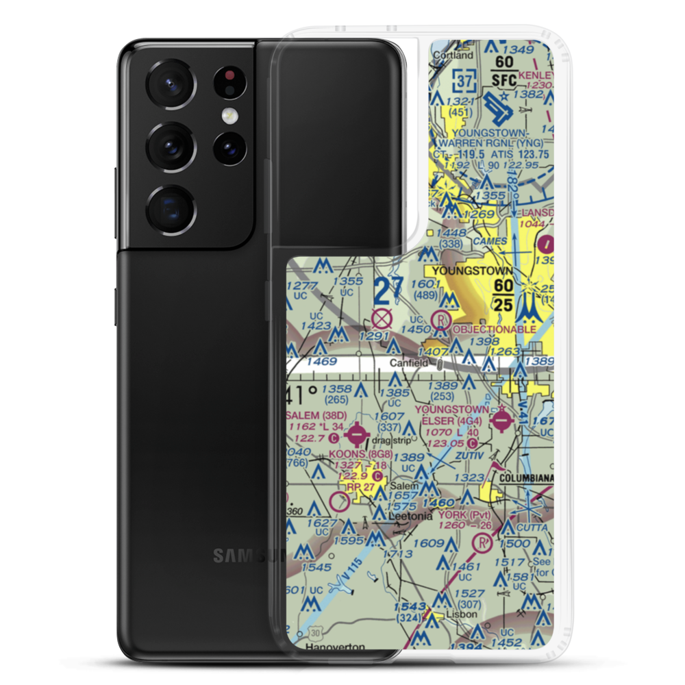 Mahoning County Joint Vocational School Airport (7OH5) VFR Sectional Samsung Case Samsung Galaxy S21 Ultra model shown