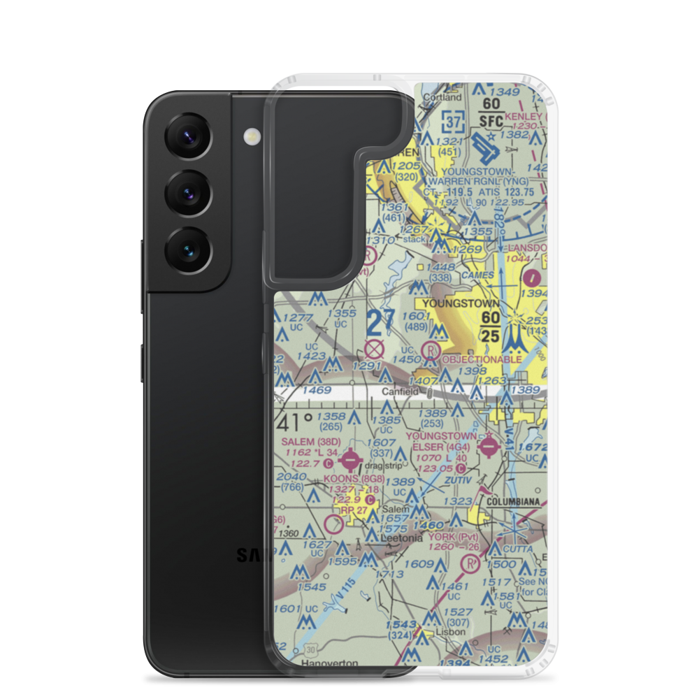 Mahoning County Joint Vocational School Airport (7OH5) VFR Sectional Samsung Case Samsung Galaxy S22 model shown