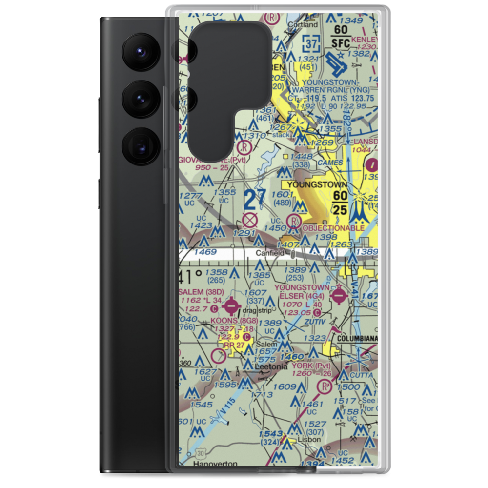 Mahoning County Joint Vocational School Airport (7OH5) VFR Sectional Samsung Case Samsung Galaxy S22 Ultra model shown