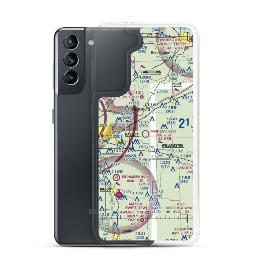 Maidens Airport (89Y) VFR Sectional Samsung Case Samsung Galaxy S21 model shown