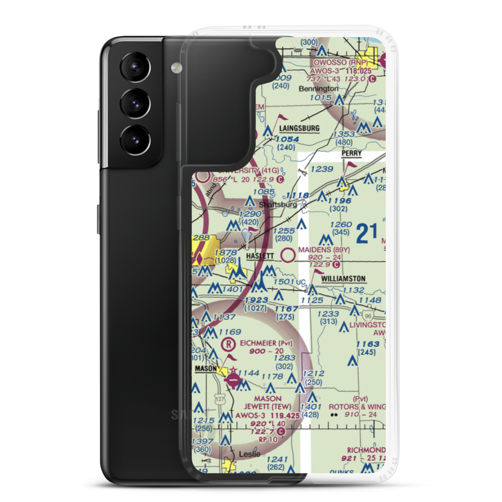 Maidens Airport (89Y) VFR Sectional Samsung Case Samsung Galaxy S21 Plus model shown