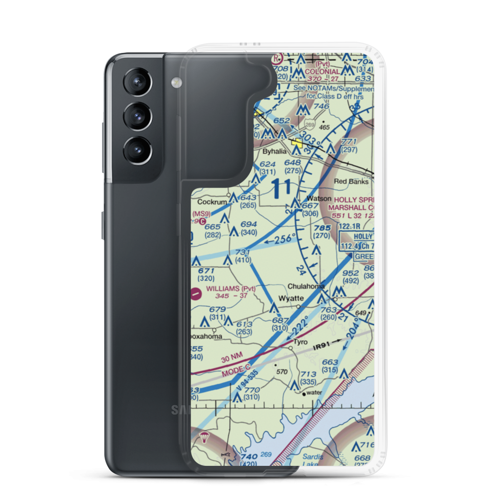 Maidment Field (7MS3) VFR Sectional Samsung Case Samsung Galaxy S21 model shown